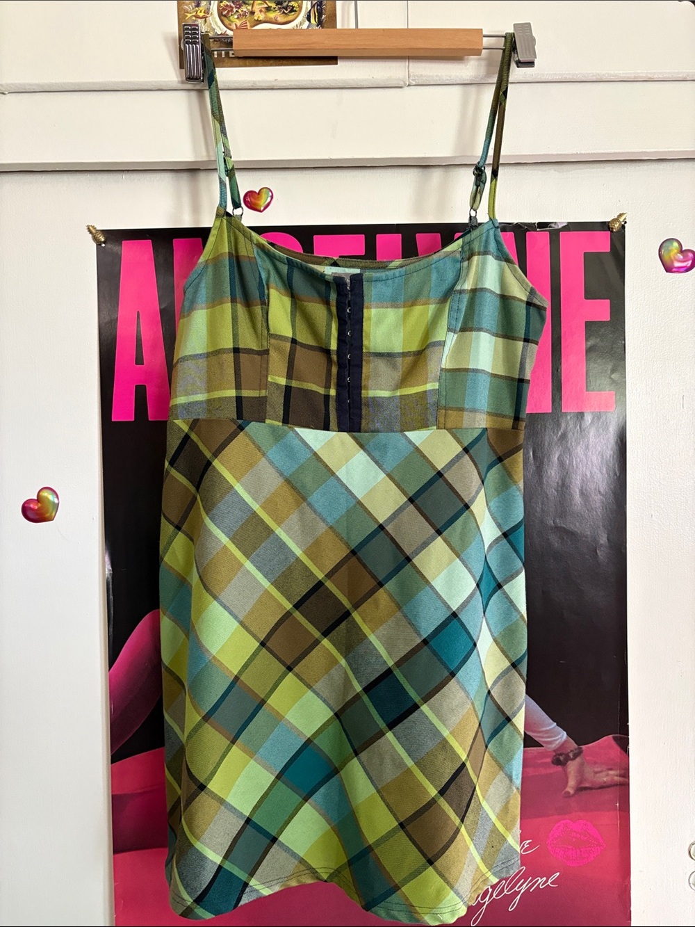 Urban Outfitters Teal & Green Plaid Dress